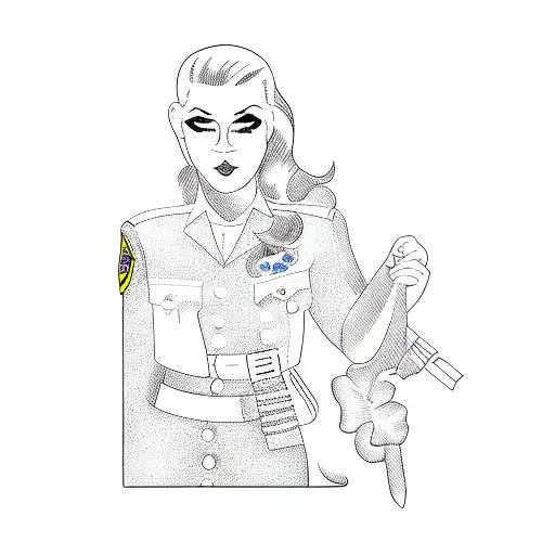 A Woman In A Police Uniform