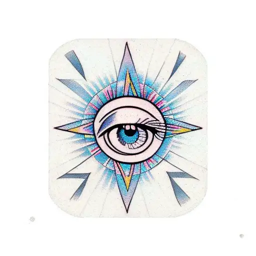 Eye Inside Triangle With Lsd Themed Background