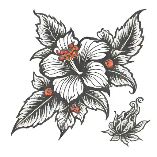 Gothic Hibiscus Flower Black And Red