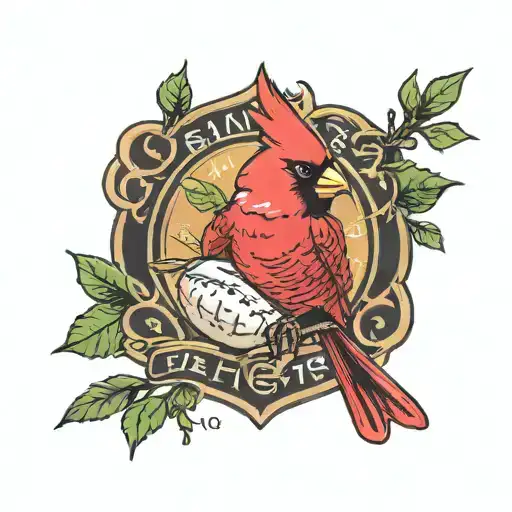 Red Cardinal Sitting On A Branch With The Saints Football Team Logo As A Background