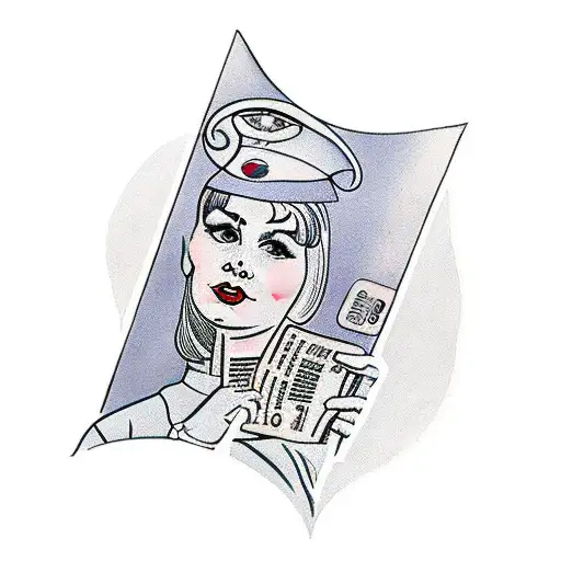 A Portrait Of A 60S-style Woman Holding A Train Ticket