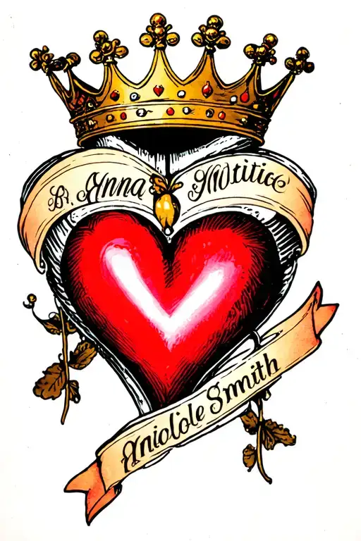 Crown Heart Inscription Anna Nicole Smith Mixed