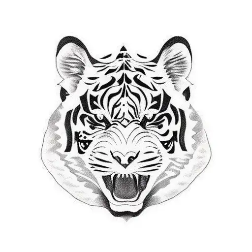 Snow Tiger With Boar And Leopard