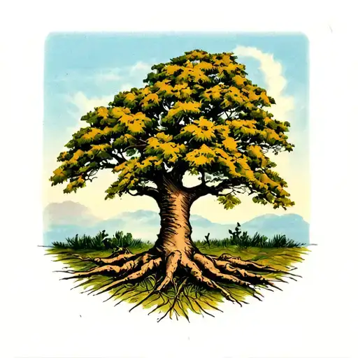 An Alon Side The Tree