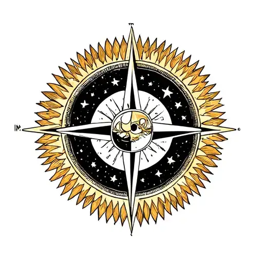 Sun Moon And Compass