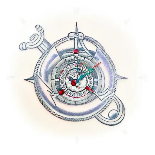 Clock Compas Anchor