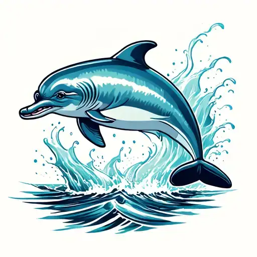 Dolphin Jumping With Splashing