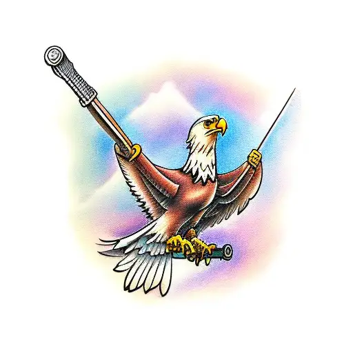 Eagle Holding Hammer Sickle