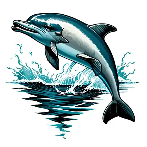 Dolphin Jumping With Water