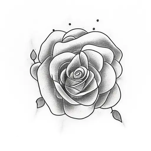 Simple Rose Flower In Dainty Circle