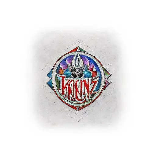 Traditional Style Tattoo Of An Ibanez K7 Guitar Neck With The Word 'Korn' Incorporated In The Design