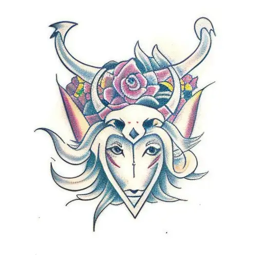 Neo Traditional Capricorn Lady