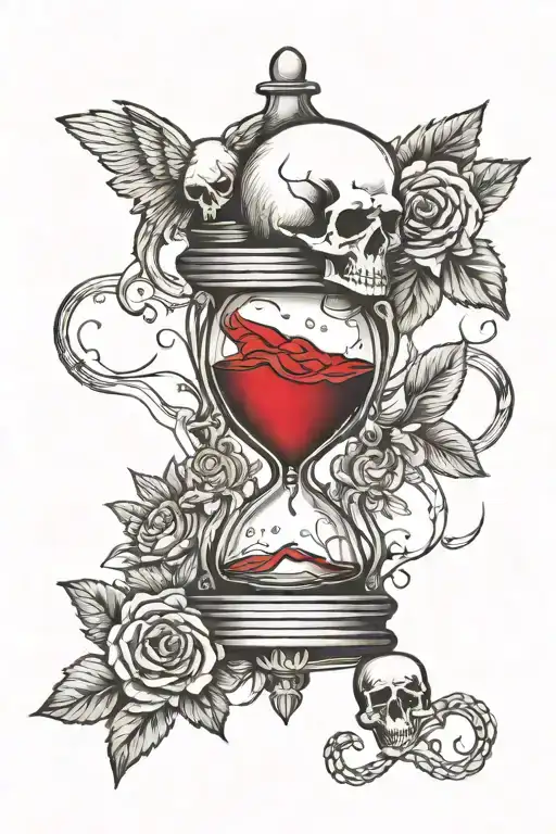 Time Passing Watch Hourglass Skull