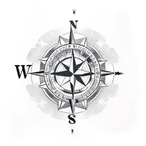 Compass With Paw Print In Centre