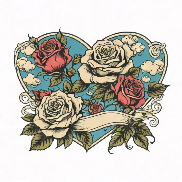 Roses And Clouds And Heart