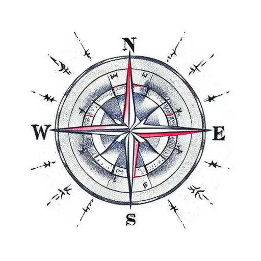 A Traveler's Compass With A Campfire And Stars As The Background