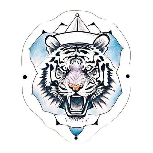 Tiger Head With Fortune Teller Hat