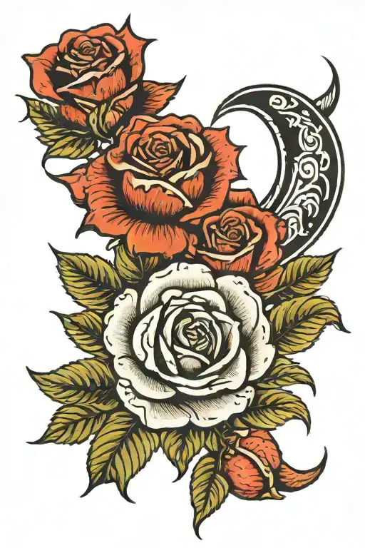 Rose Wrapped Round Moon