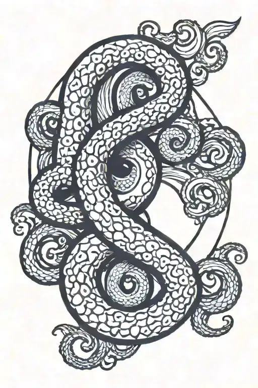 Tentacles Spiral Into The Circle Of The Arm