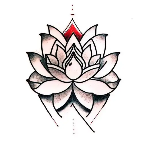 Red Ink Lotus Flower