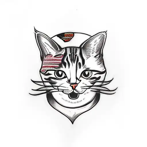 Cat Riding Motor Harley Davidson