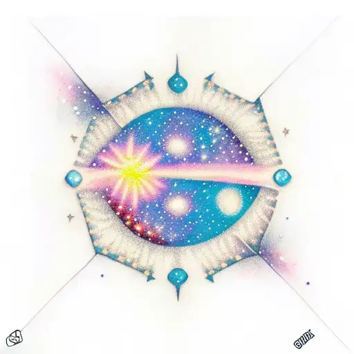 Blue And Purple Galaxy In Shape Of Diamond