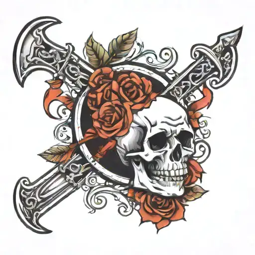 Reaper Scythe And An Hourglass Combined