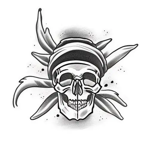 Skull Wearing A Beanie Hat