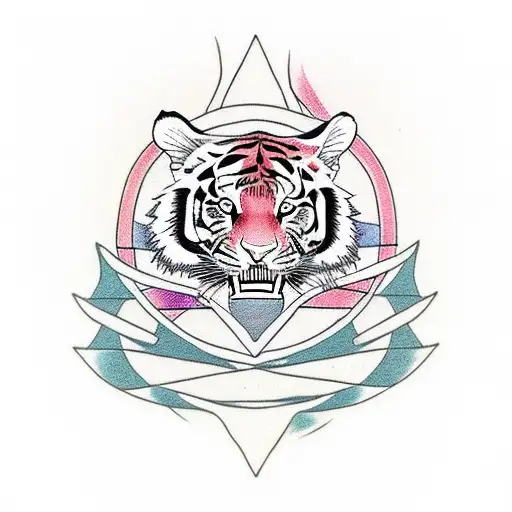 Pouncing Tiger At The Back