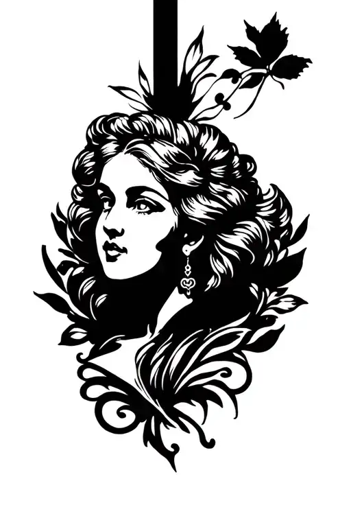 Woman Bust Surrounded