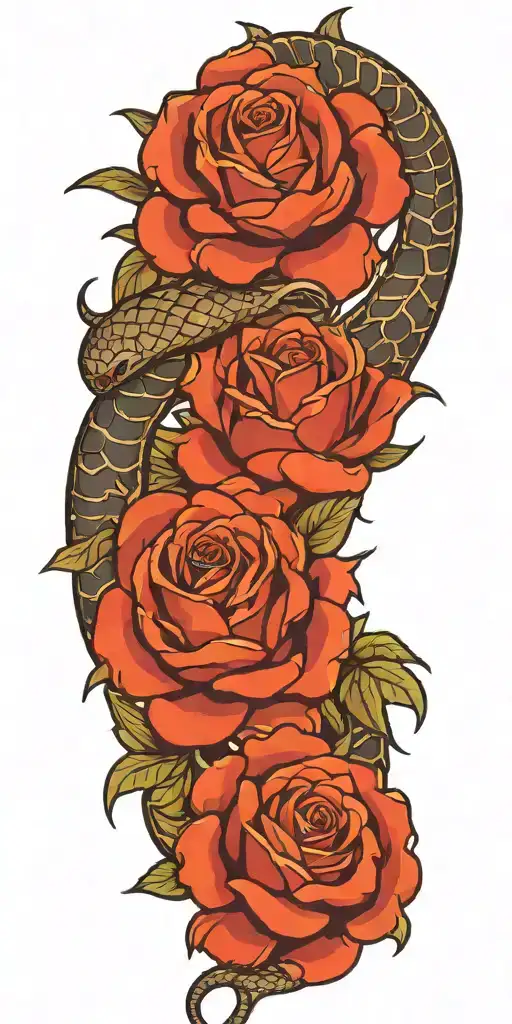 Roses Phoenix And Snake