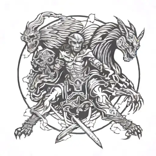 Battle Against Flesh And Blood Angel And Demon