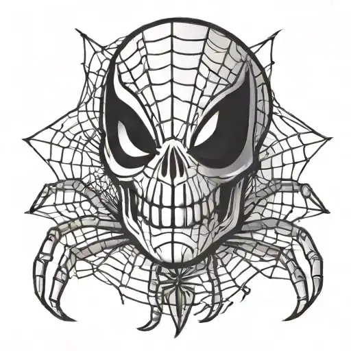 Skull Spiderman Logo With Webs