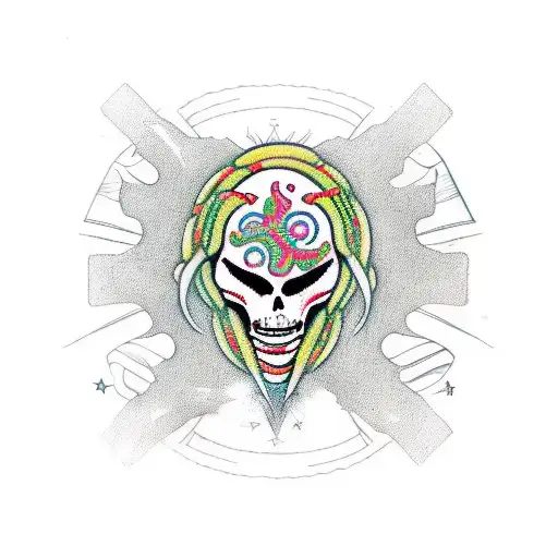 Alien Sketch Rasta Head Peace Sign