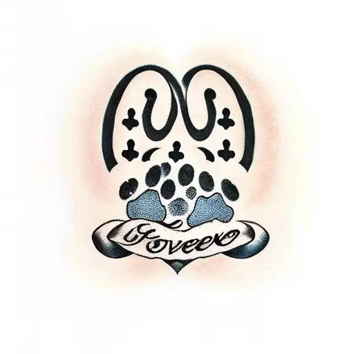 Dog Paw Print With Infinity Sign Saying I'll Love You Forever