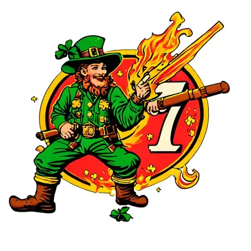 Leprechaun Firefighter With The Number 7