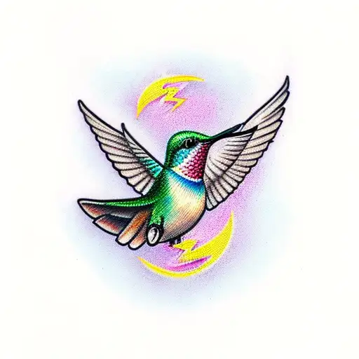 Hummingbird And Lightning Bolt