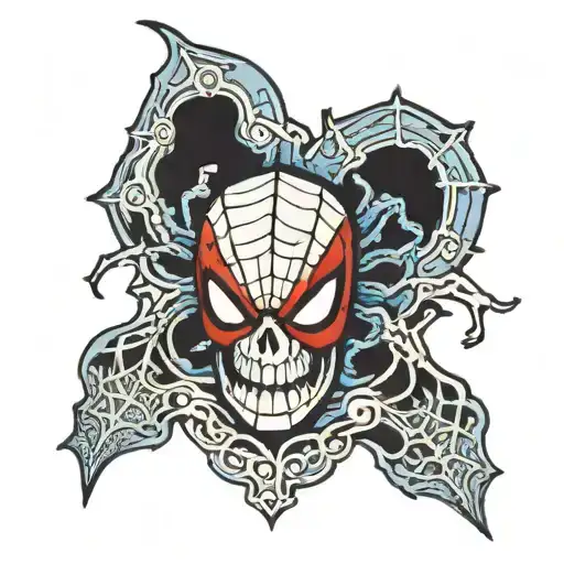 Spiderman Skull Blue And Red Webs