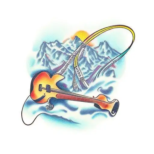 Guitar Strings Transforming Into Hiking Trails