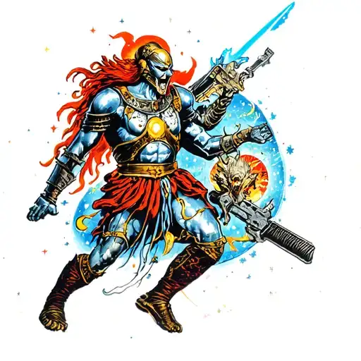 A Cosmic Warrior Battling Their Inner Demons In A Galactic War