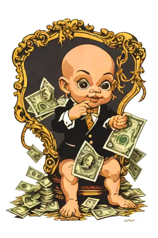 Kewpie Counting Money Like A Gangster