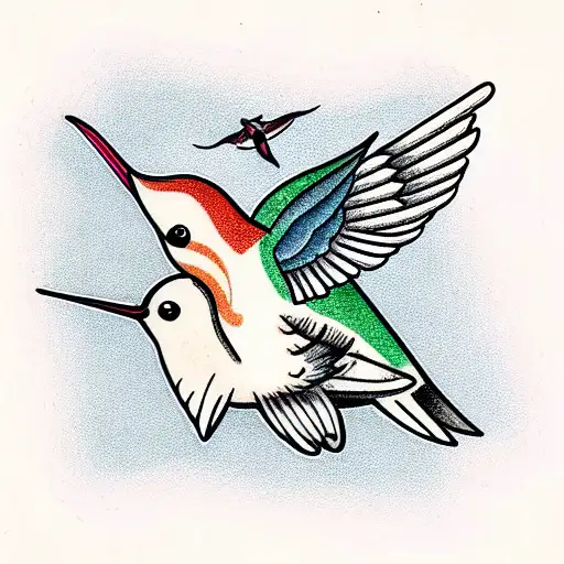 Hummingbird Holding An Envelope In Beak With Heart On It