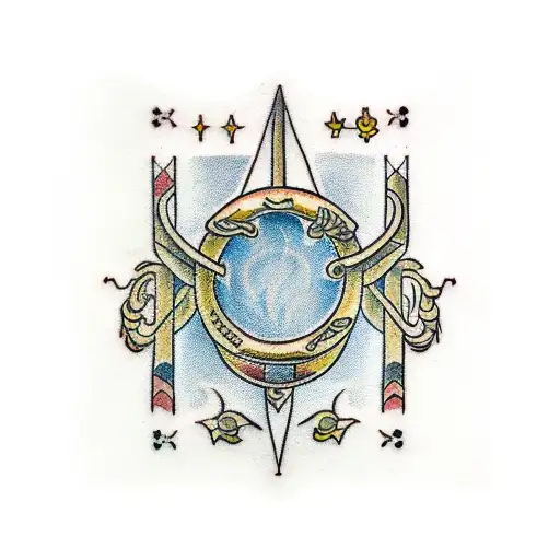 A Traditional Tattoo Of A Libra Symbol