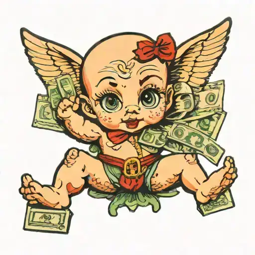 Kewpie Counting Money