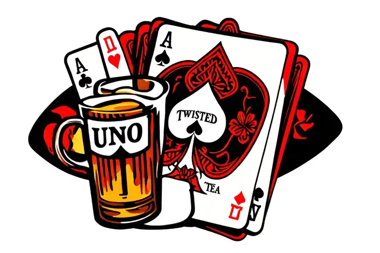 Twisted Tea And Uno Card Design Featuring