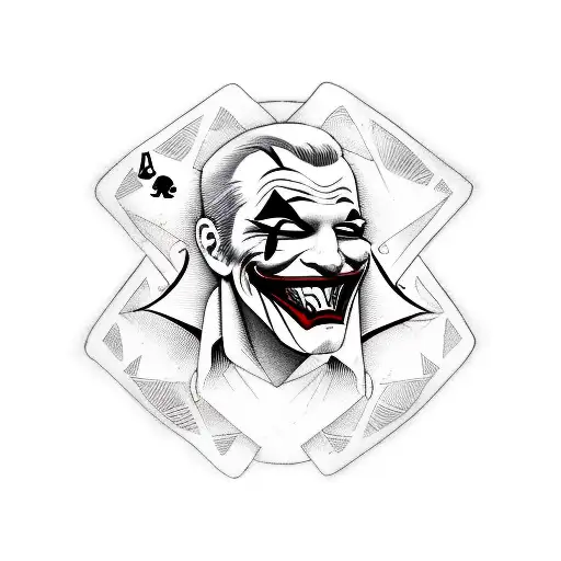 Abstract Composition Of Joker's Smile Using Card Symbols