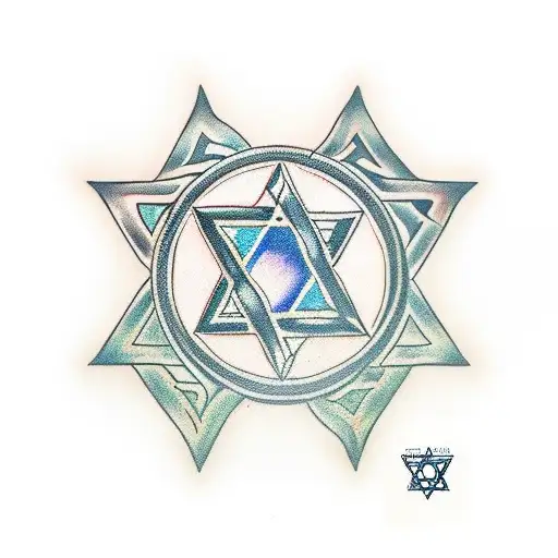 Star Of David And Israeli Lion