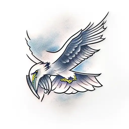 Eagle Killing Heron And Raven