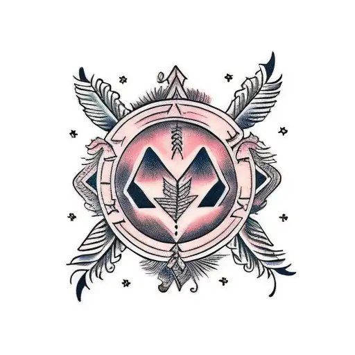 Tribal Feathers With Roman Numeral 5