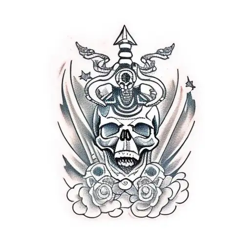 Skull Priate Ship Coral Reef